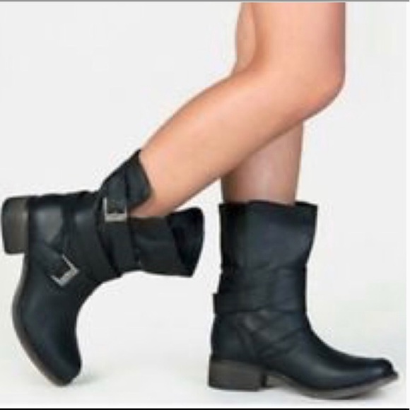 Steve Madden Ellle black belted moto boots - Picture 2 of 8